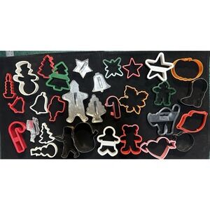 Vintage Cookie Cutters , Christmas Fall Halloween Valentines Day Lot Of 31